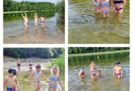 Podróżnicy – kąpiel w jeziorze